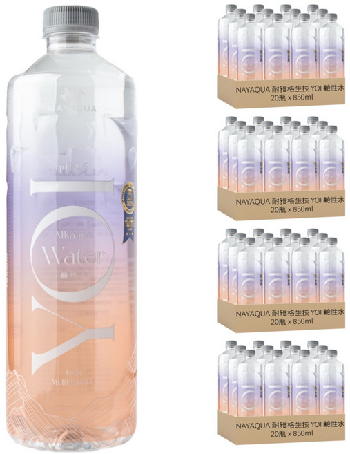 NAYAQUA 耐雅格生技 YOI 鹼性水 PH8.5, 850ml, 80瓶