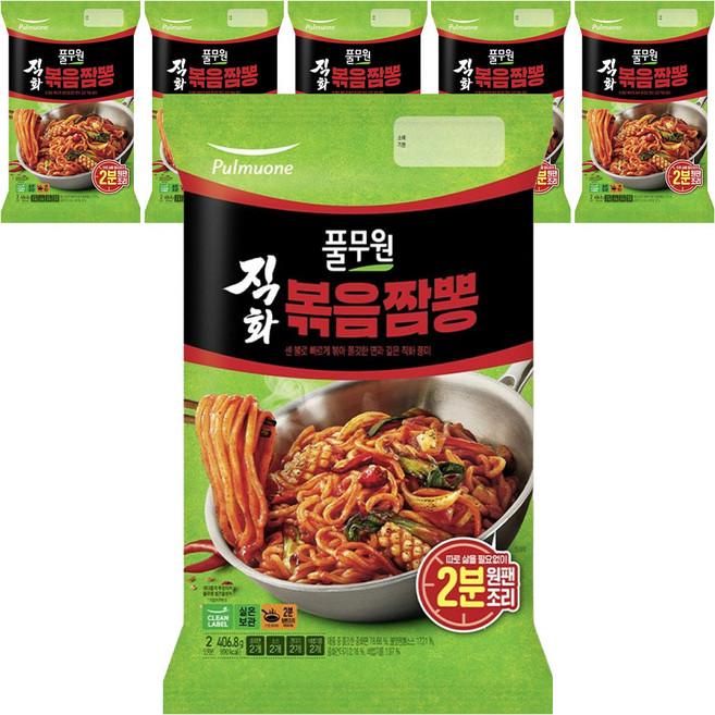 풀무원 직화 볶음 짬뽕 2인분 406.8g, 6개