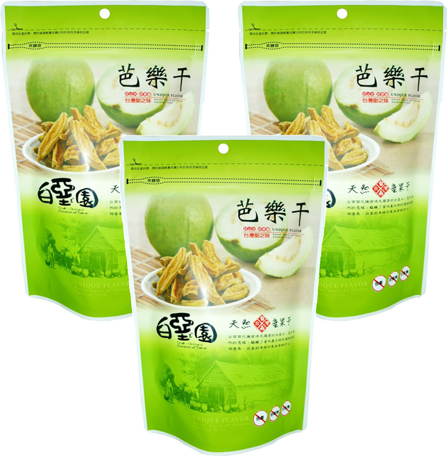 白堊園 珍珠芭樂干, 120g, 3包