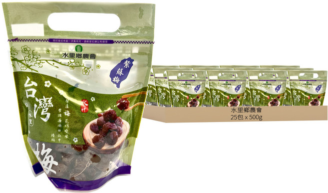 水里鄉農會 台灣梅 紫蘇, 500g, 25包