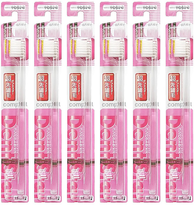 日本稻田齒 0.02尖端超極細毛牙刷 顏色隨機, 1入, 6支
