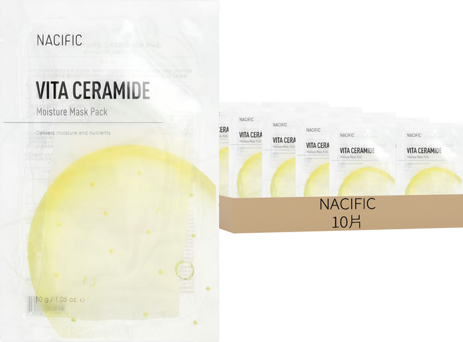NACIFIC 維他命神經酰胺面膜, 10片, 1盒