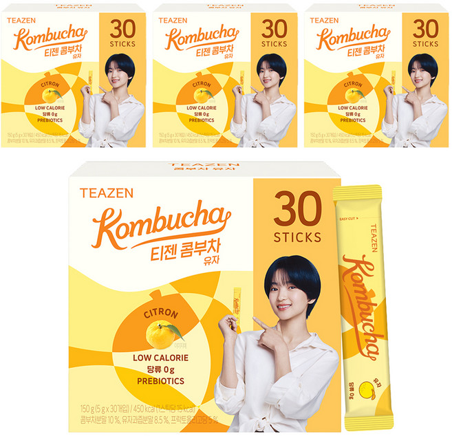 티젠 콤부차 유자, 5g, 30개입, 4개