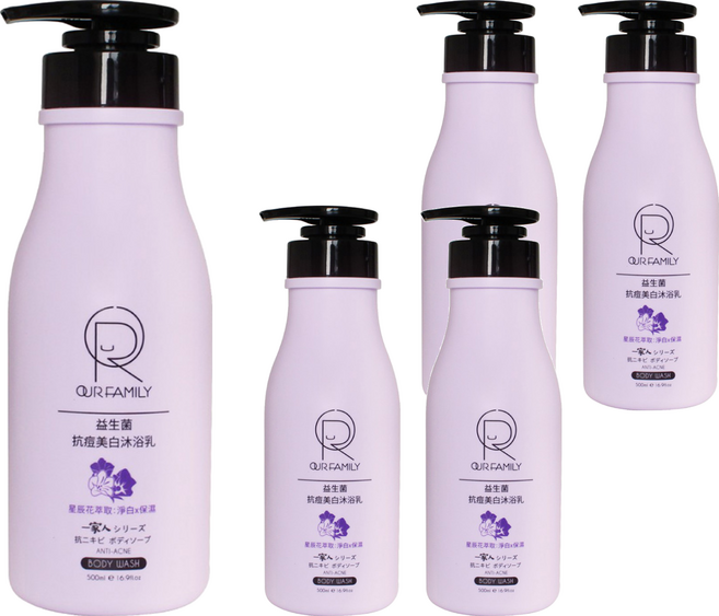 OUR FAMILY 一家人 益生菌抗痘美白沐浴乳, 5瓶, 500ml