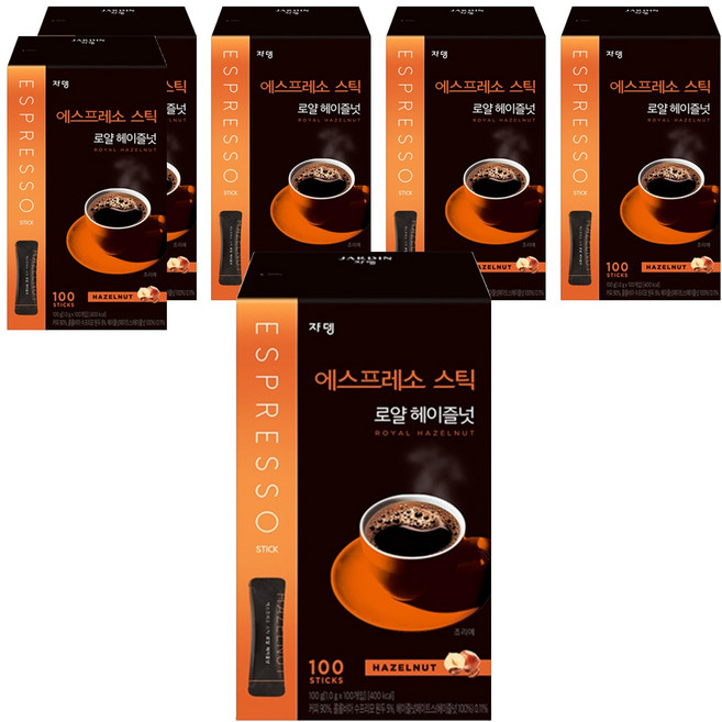 에스프레소 스틱 로얄 헤이즐넛 원두커피믹스, 1g, 100개입, 6개