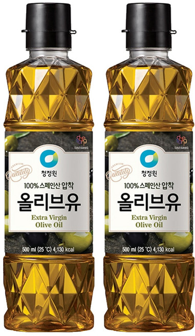 청정원 엑스트라버진 올리브유, 500ml, 2개