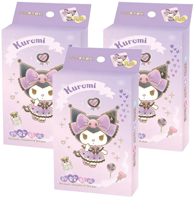 KUROMI 酷洛米 防蚊貼 閃亮公主, 12片, 3盒