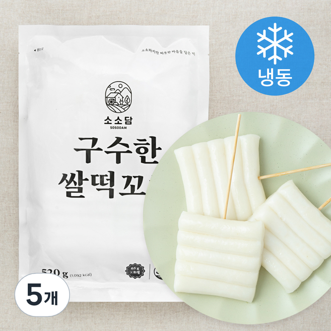소소담 구수한 쌀떡꼬치 8개입 (냉동), 520g, 5개