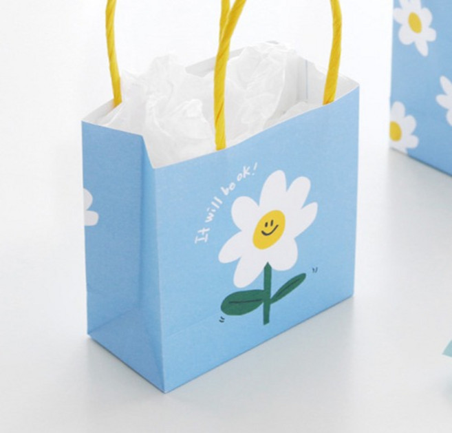 미니 쇼핑백, 스마일 데이지, 10개