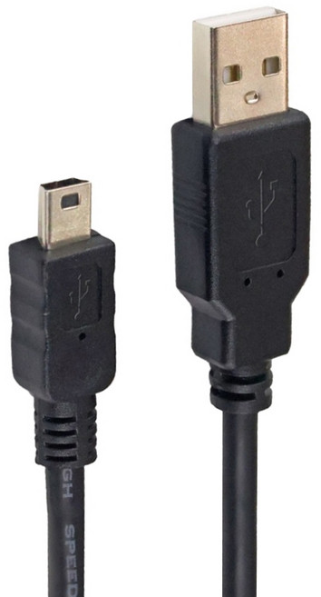 POLYWELL 寶利威爾 USB-A To Mini USB 充電傳輸線, 3m, 黑色, 1條