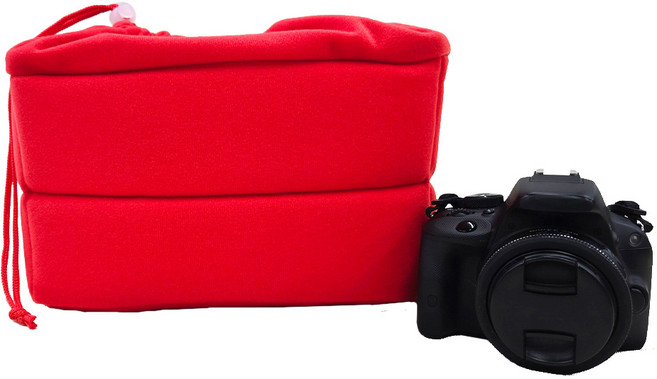 앤티스 파우치형 벨벳 카메라 가방, 레드, 1개