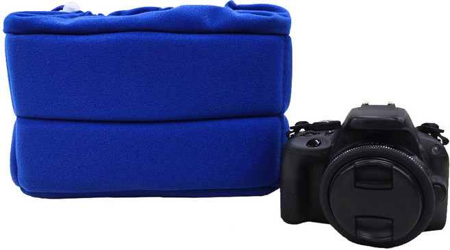 앤티스 파우치형 벨벳 카메라 가방, 블루, 1개
