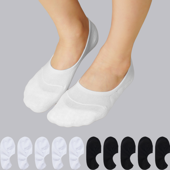 Sockpiens 女款防滑腳尖加強隱形襪 10雙組
