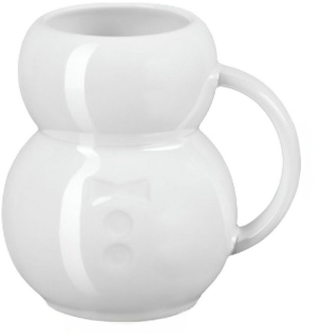 LE CREUSET 雪人造型馬克杯 350ml, 1個, 珍珠白