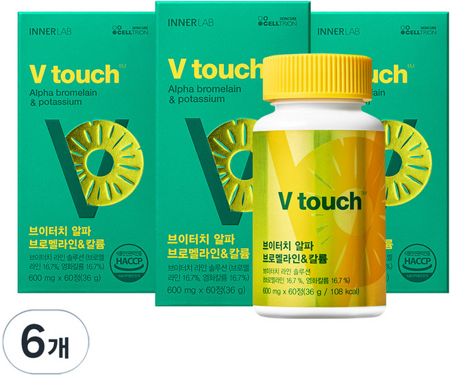 INNERLAB V-Touch Alpha 鳳梨蛋白酶&鉀 36g, 6個, 60錠