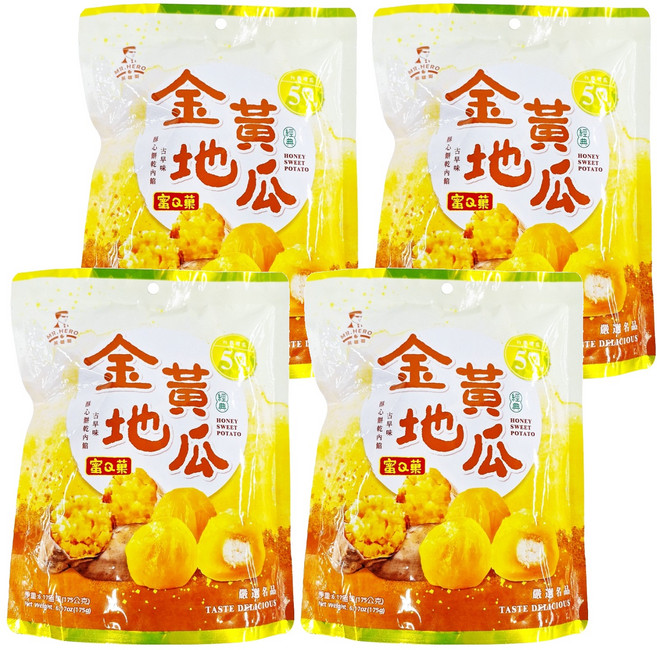 MR.HERO 英雄哥 蜜Q果 金黃地瓜 原味, 175g, 4包