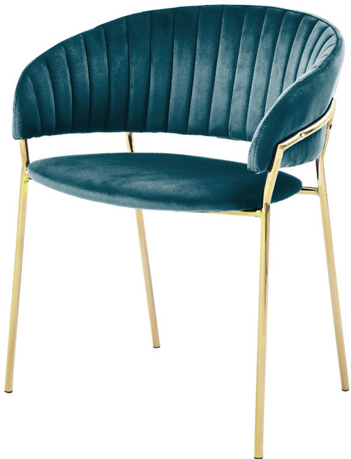 지엠퍼니처 엘리골드 벨벳 인테리어 의자, 그린, 1개