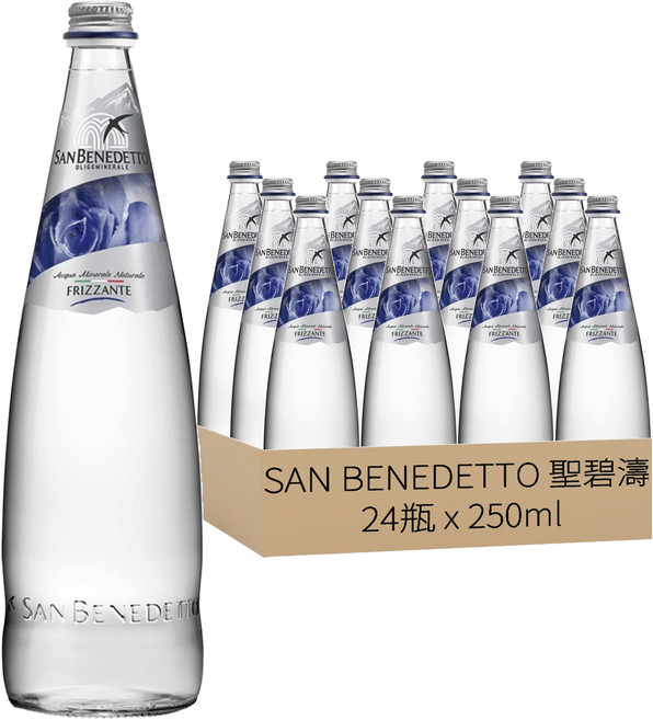 SAN BENEDETTO 聖碧濤 義大利氣泡礦泉水, 250ml, 24瓶