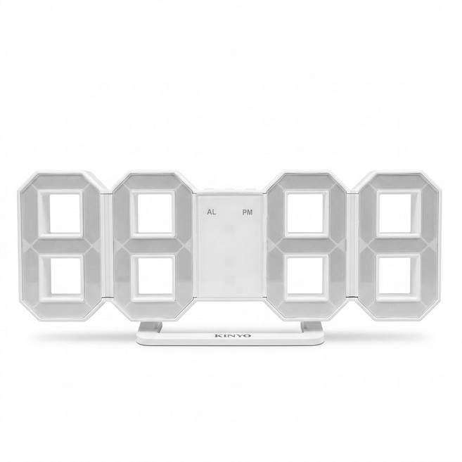 Kinyo LED立體數字鐘 TD-395, 白色