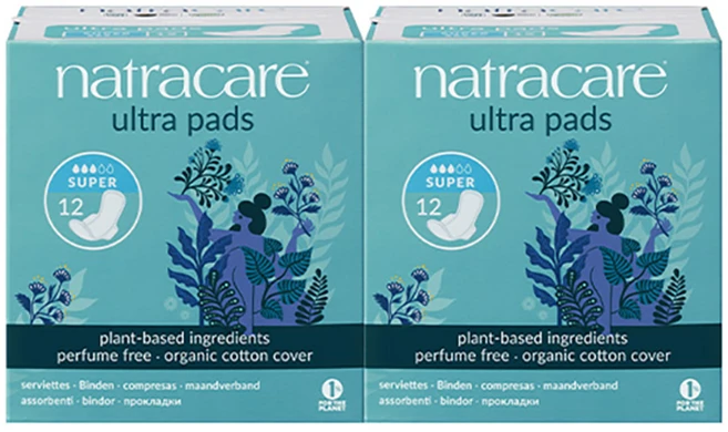 나트라케어 울트라 패드 생리대 날개형 수퍼, 중형, 12개입, 2개 - 쿠팡