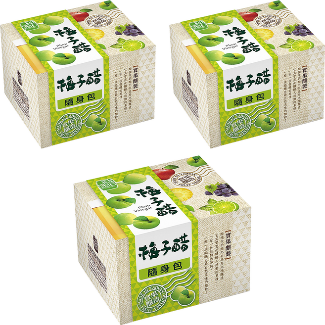 醋桶子 果醋隨身包 梅子醋 10包, 330ml, 3盒