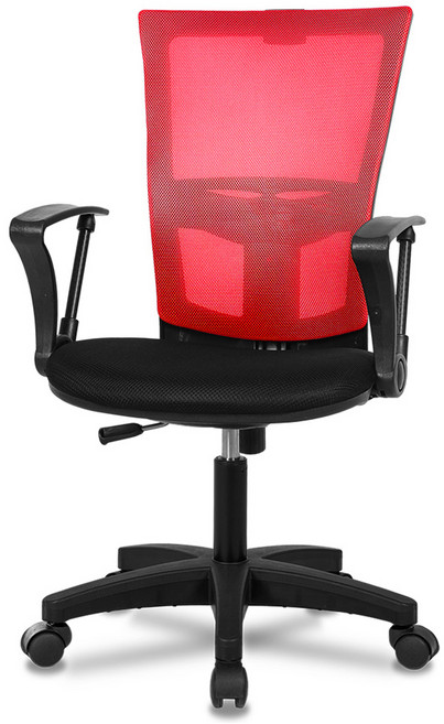 체어클럽 M1 기본형 블랙바디 메쉬 의자, 레드