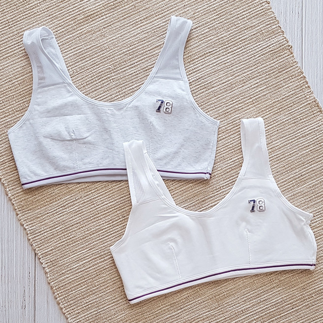 주니어 학생 브라 1단계 어깨메쉬78 2개
