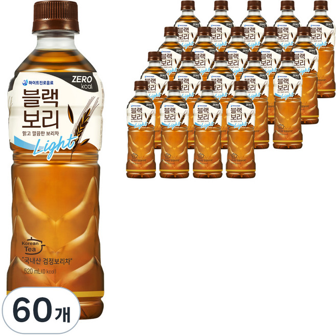 하이트진로 블랙보리 라이트, 520ml, 60개
