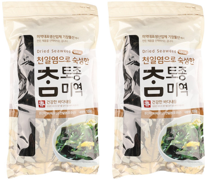 기장애 천일염에 숙성한 토종참미역, 100g, 2개