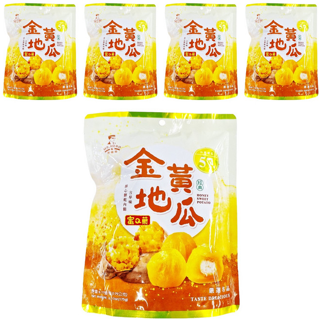 MR.HERO 英雄哥 蜜Q果 金黃地瓜 原味, 175g, 5包