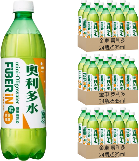 金車 奧利多 纖維汽泡飲, 72瓶, 585ml