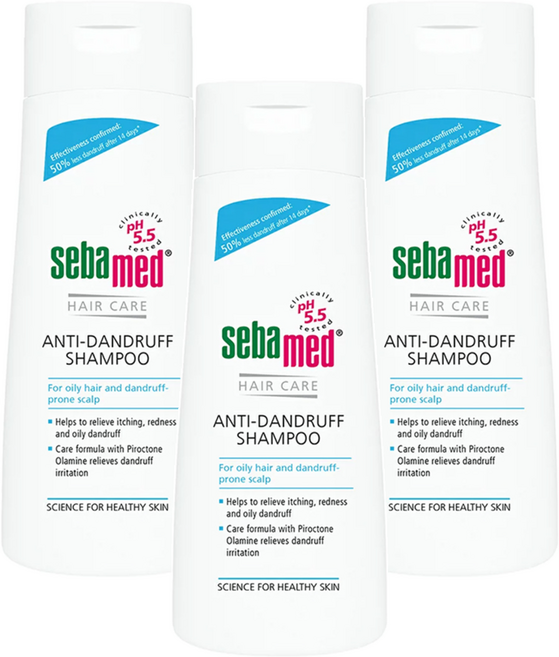 sebamed 施巴 台灣公司貨 油性抗屑洗髮乳, 400ml, 3瓶