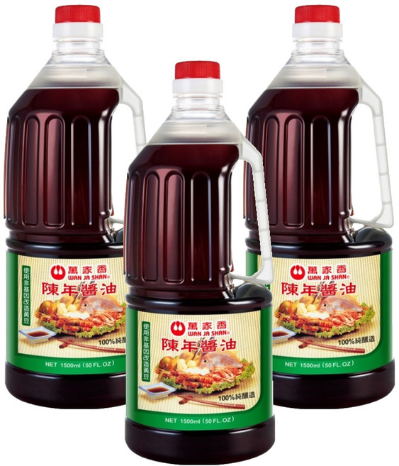 萬家香 陳年醬油, 1.5L, 3瓶