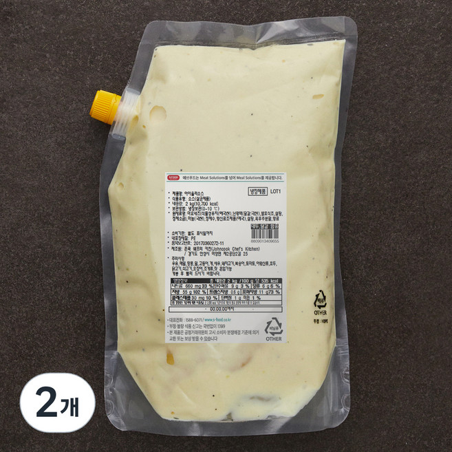 에쓰푸드 아이올리 소스, 2kg, 2개