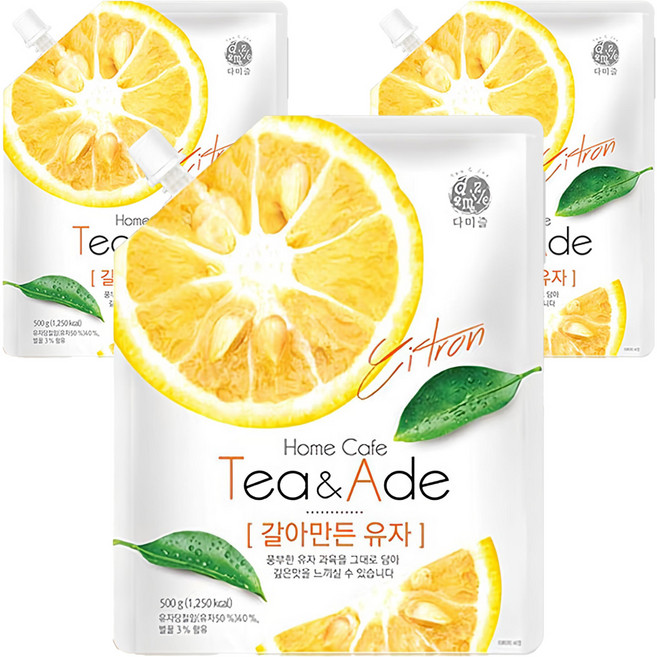 다미즐 갈아만든 유자, 500g, 3개