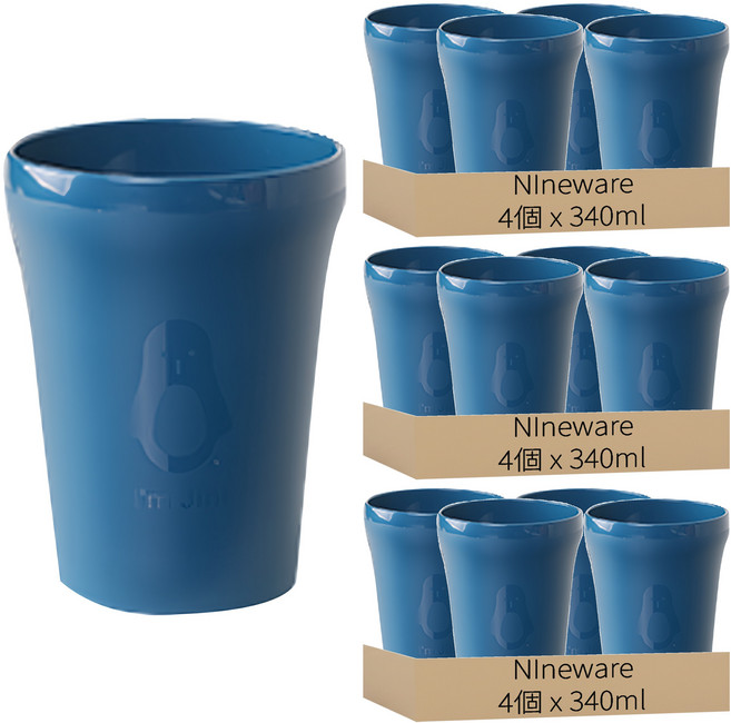 Nineware Friends系列 派對杯 藍色, 340ml, 1個, 12個