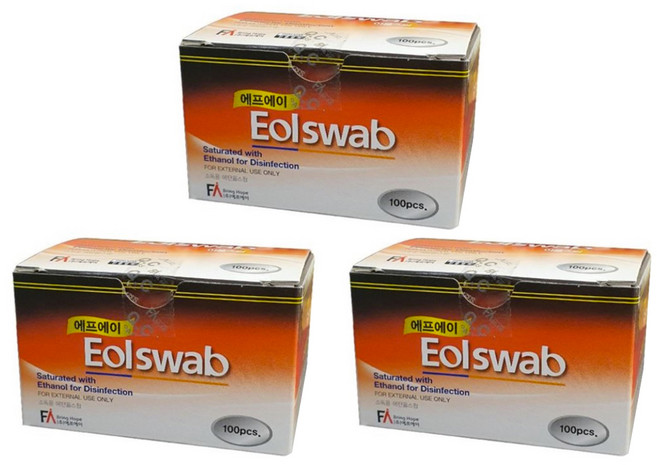 에프에이 일회용 이올스왑 알콜솜, 3개
