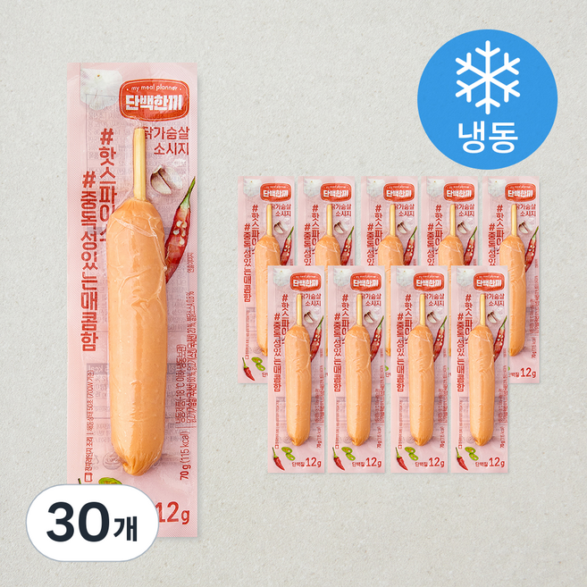 마니커에프앤지 단백한끼 닭가슴살 소시지 핫스파이스 (냉동), 70g, 30개, 1개입