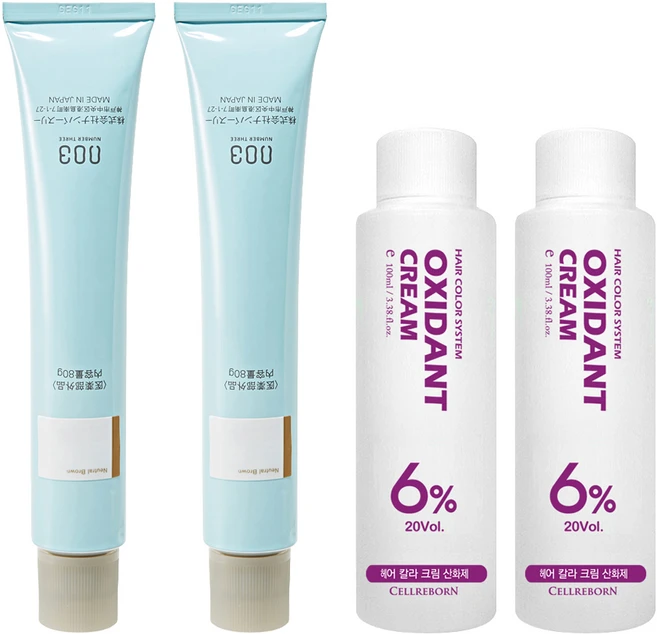 넘버쓰리 리크로마 패션 그레이 염색제 80g + 산화제 100ml, 7/0N, 2개 - 쿠팡
