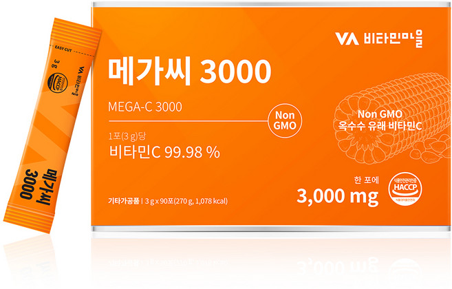 비타민마을 메가씨 3000 비타민C 분말 스틱, 270g, 1개