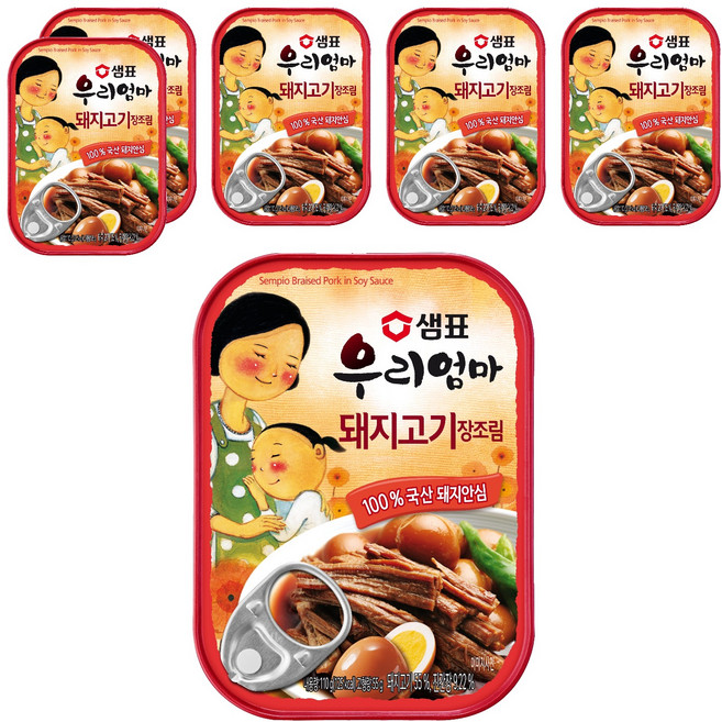 샘표 우리엄마 돼지고기 장조림, 110g, 6개