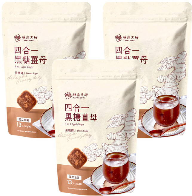 糖鼎 四合一黑糖薑母茶, 30g, 13包, 3袋