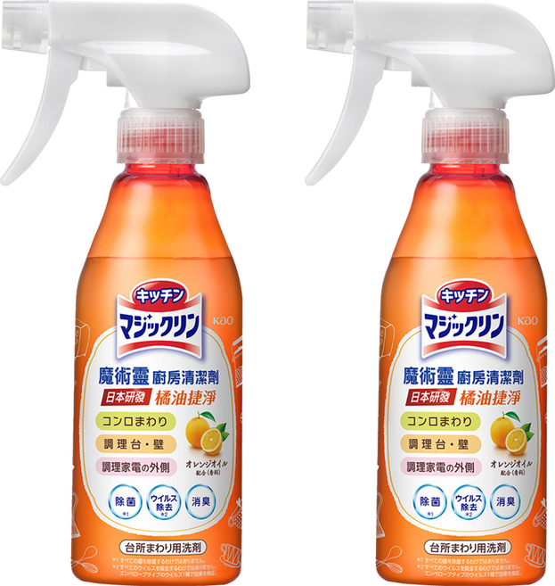 Kao 花王 Magiclean 魔術靈 廚房清潔劑 橘油捷淨, 2瓶, 300ml