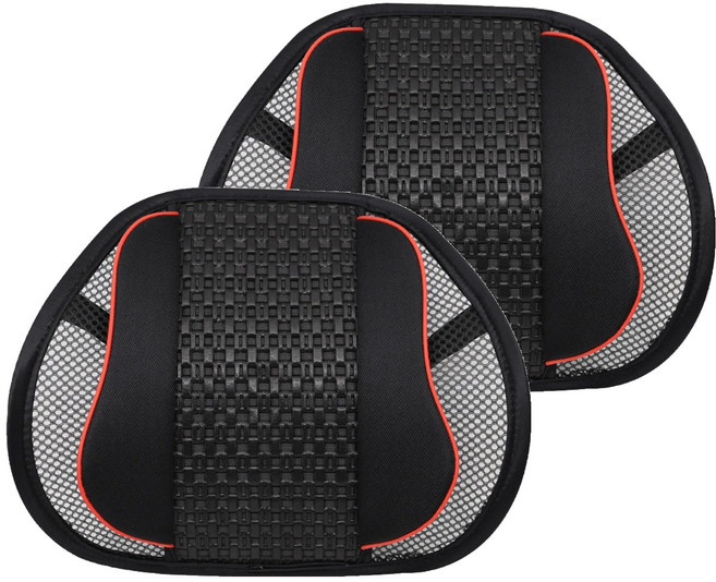 Xfit 頂級網眼透氣耐用腰背靠墊, 黑色, 2個