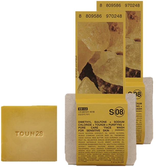 톤28 얼굴 씻을거리 비누 S8 유황+소금+피마자 오일, 100g, 2개 - 쿠팡