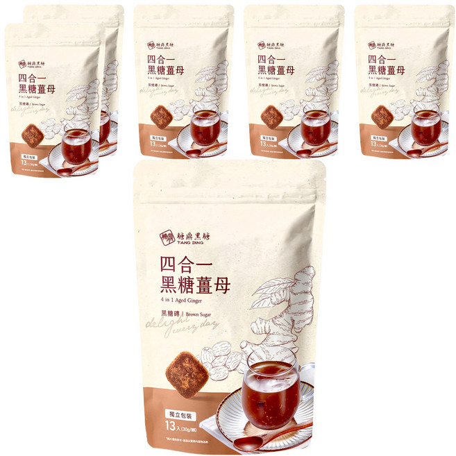 糖鼎 四合一黑糖薑母茶, 30g, 13包, 6袋