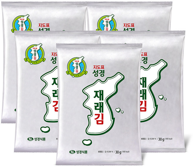 지도표성경 재래전장김 행복E세트 30g 5봉, 150g, 1세트