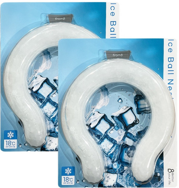 프롬비 아이스볼 넥쿨러, 아이스 화이트, 2개
