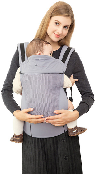 메리튠 얼티밋 매쉬 휴대용 부스터 아기띠, 라일락그레이