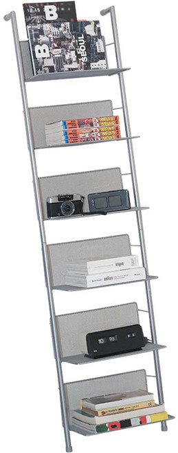 바나코 CD 매거진 무광 스틸 선반 6단, 실버, 1개